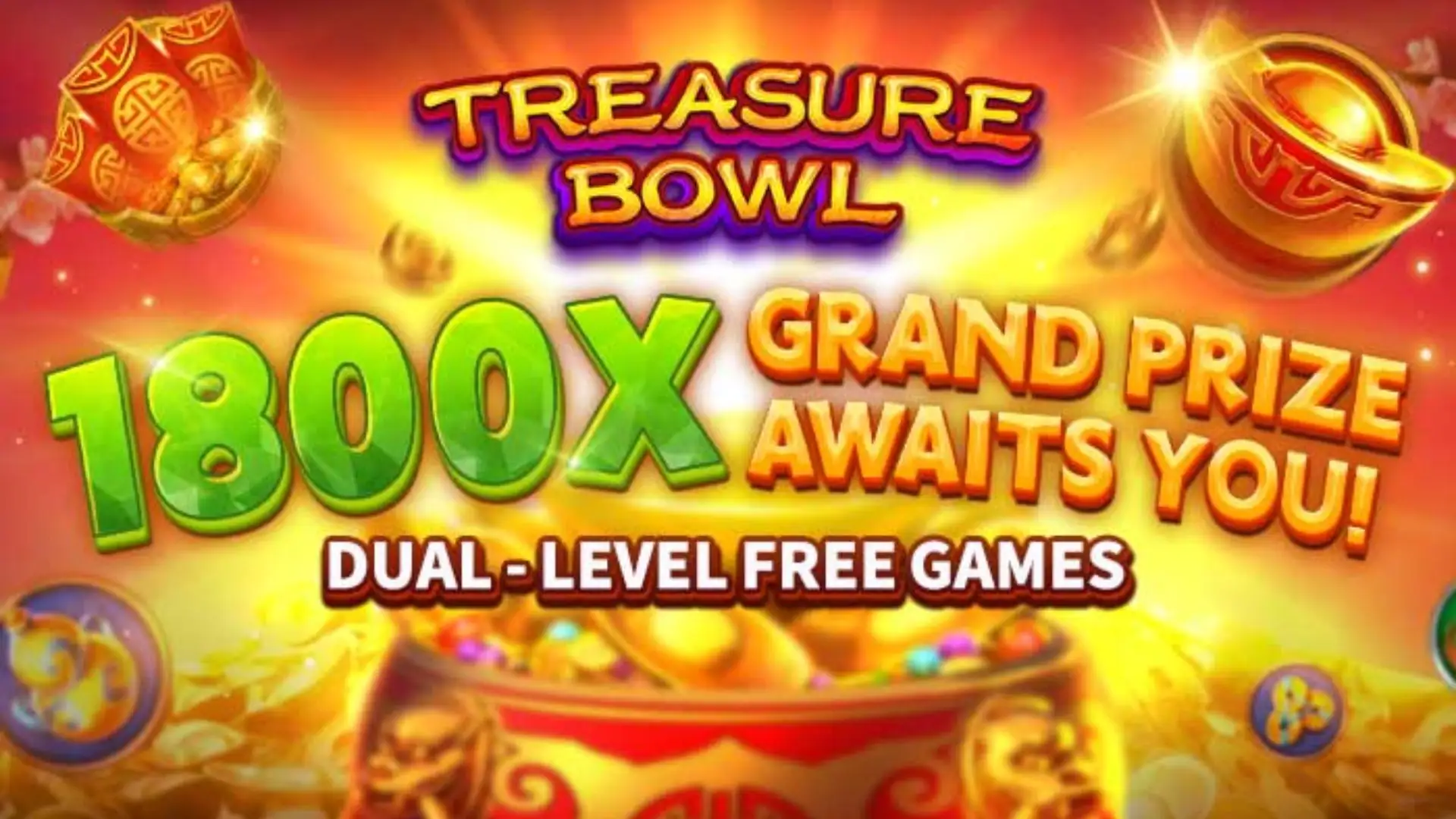 Multiplicadores Treasure Bowl fxfx - 7777x Máximo com Tigela Dourada
